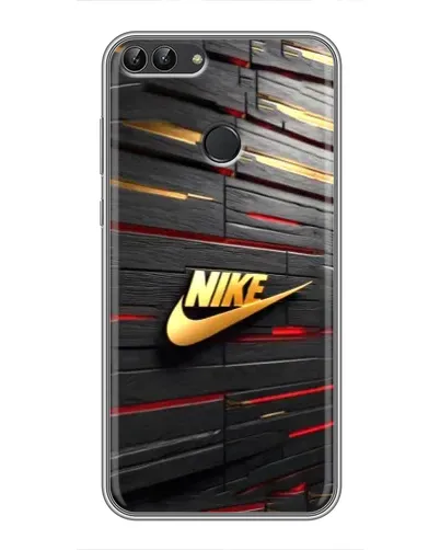 Чехол для Huawei P Smart (Enjoy 7s, FIG-LA1) с картинкой «Золотой Nike на металле»