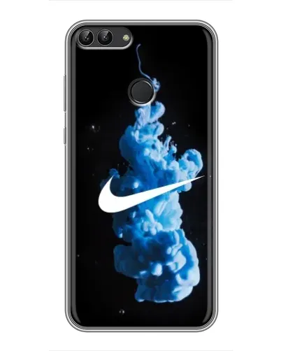 Чехол для Huawei P Smart (Enjoy 7s, FIG-LA1) с картинкой «Nike и синий дым»