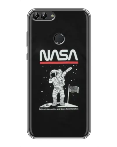 Чохол для Huawei P Smart (Enjoy 7s, FIG-LA1) з картинкою «NASA — крокуємо по Місяцю»