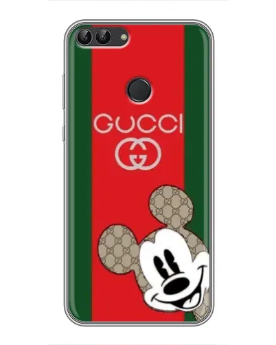 Чехол для Huawei P Smart (Enjoy 7s, FIG-LA1) с картинкой «Gucci — полосы и Микки»