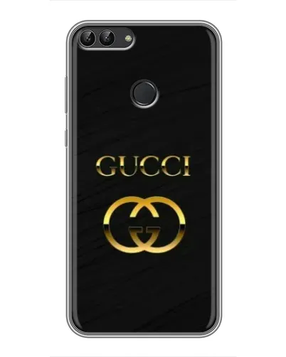 Чехол для Huawei P Smart (Enjoy 7s, FIG-LA1) с картинкой «Золотой логотип Gucci»