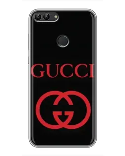 Чохол для Huawei P Smart (Enjoy 7s, FIG-LA1) з картинкою «Gucci — червоний логотип»