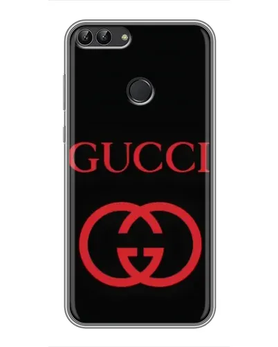 Чехол для Huawei P Smart (Enjoy 7s, FIG-LA1) с картинкой «Gucci — красный логотип»