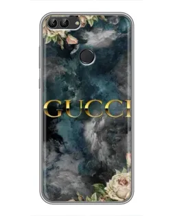 Чохол для Huawei P Smart (Enjoy 7s, FIG-LA1) з картинкою «Абстрактні квіти Gucci»