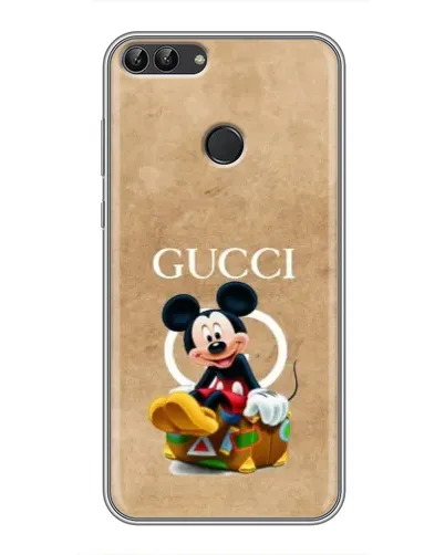 Чехол для Huawei P Smart (Enjoy 7s, FIG-LA1) с картинкой «Микки Маус Gucci — крафт»