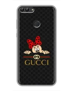 Чохол для Huawei P Smart (Enjoy 7s, FIG-LA1) з картинкою «Мінні Маус Gucci — чорний»
