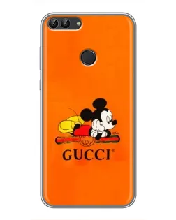 Чохол для Huawei P Smart (Enjoy 7s, FIG-LA1) з картинкою «Міккі Маус Gucci — помаранч»