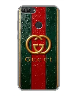 Чохол для Huawei P Smart (Enjoy 7s, FIG-LA1) з картинкою «Gucci — фірмова смуга та золото»
