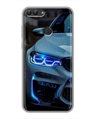 Чехол для Huawei P Smart (Enjoy 7s, FIG-LA1) с картинкой «Взгляд BMW с синими фарами» Чехол для Huawei P Smart (Enjoy 7s, FIG-LA1) с картинкой «Взгляд BMW с синими фарами»