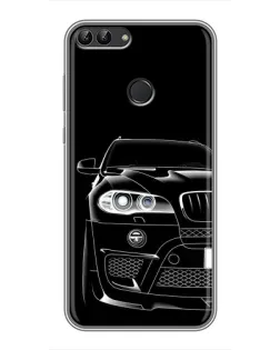 Чохол для Huawei P Smart (Enjoy 7s, FIG-LA1) з картинкою «Темний силует BMW»