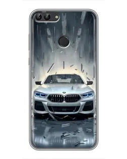 Чохол для Huawei P Smart (Enjoy 7s, FIG-LA1) з картинкою «BMW у світлі фар»