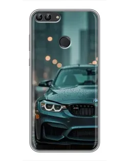 Чохол для Huawei P Smart (Enjoy 7s, FIG-LA1) з картинкою «BMW у вогнях міста»