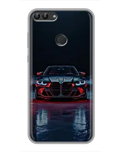 Чохол для Huawei P Smart (Enjoy 7s, FIG-LA1) з картинкою «BMW на мокрій дорозі»