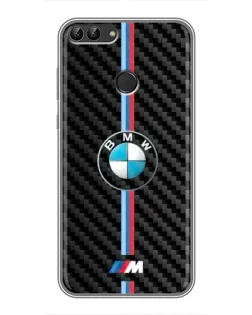 Чохол для Huawei P Smart (Enjoy 7s, FIG-LA1) з картинкою «Емблема BMW та карбон»