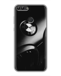 Чохол для Huawei P Smart (Enjoy 7s, FIG-LA1) з картинкою «Емблема BMW — макро»