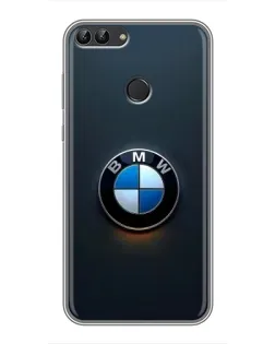 Чохол для Huawei P Smart (Enjoy 7s, FIG-LA1) з картинкою «Логотип BMW — мінімалізм»