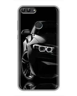 Чохол для Huawei P Smart (Enjoy 7s, FIG-LA1) з картинкою «Чорна BMW — профіль»