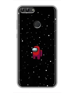 Чехол для Huawei P Smart (Enjoy 7s, FIG-LA1) с картинкой «Красный Among Us»