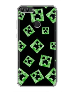 Чохол для Huawei P Smart (Enjoy 7s, FIG-LA1) з картинкою «Паттерн з кріперами» Чохол для Huawei P Smart (Enjoy 7s, FIG-LA1) з картинкою «Паттерн з кріперами»
