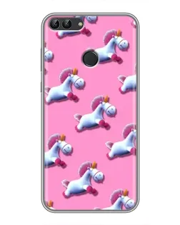 Чехол для Huawei P Smart (Enjoy 7s, FIG-LA1) с картинкой «Единороги на розовом»