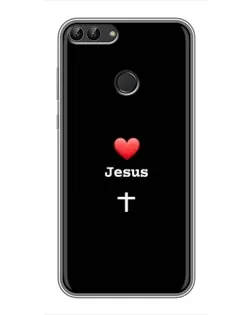 Чехол для Huawei P Smart (Enjoy 7s, FIG-LA1) с картинкой «Сердце - Jesus» Чехол для Huawei P Smart (Enjoy 7s, FIG-LA1) с картинкой «Сердце - Jesus»