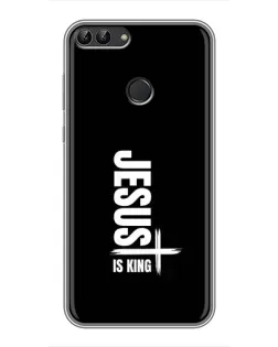 Чехол для Huawei P Smart (Enjoy 7s, FIG-LA1) с картинкой «Вертикаль веры Jesus»