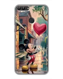 Чехол для Huawei P Smart (Enjoy 7s, FIG-LA1) с картинкой «Микки и шарик-сердце»