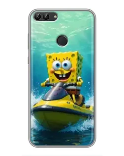 Чохол для Huawei P Smart (Enjoy 7s, FIG-LA1) з картинкою «Спанч Боб на гідроциклі» Чохол для Huawei P Smart (Enjoy 7s, FIG-LA1) з картинкою «Спанч Боб на гідроциклі»