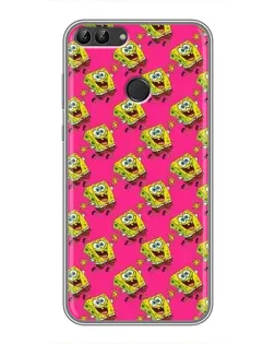 Чехол для Huawei P Smart (Enjoy 7s, FIG-LA1) с картинкой «Розовый паттерн»