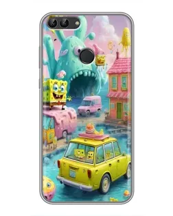 Чехол для Huawei P Smart (Enjoy 7s, FIG-LA1) с картинкой «Монстр-трак приключения»