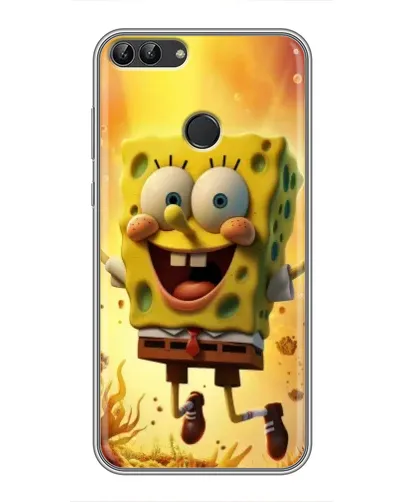 Чехол для Huawei P Smart (Enjoy 7s, FIG-LA1) с картинкой «Губка Боб прыгает»