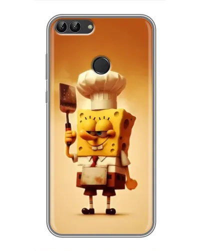 Чехол для Huawei P Smart (Enjoy 7s, FIG-LA1) с картинкой «Губка Боб повар»