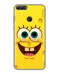 Чехол для Huawei P Smart (Enjoy 7s, FIG-LA1) с картинкой «Губка Боб улыбка»