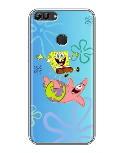Чехол для Huawei P Smart (Enjoy 7s, FIG-LA1) с картинкой «Спанч Боб и Патрик»