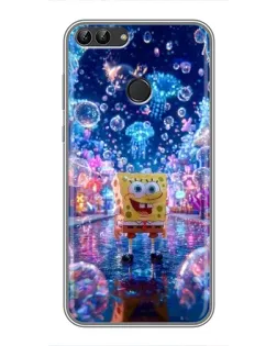 Чехол для Huawei P Smart (Enjoy 7s, FIG-LA1) с картинкой «Неоновый океан»