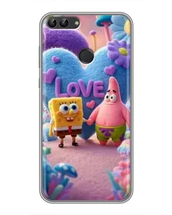 Чехол для Huawei P Smart (Enjoy 7s, FIG-LA1) с картинкой «Губка Боб Патрик»