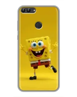 Чехол для Huawei P Smart (Enjoy 7s, FIG-LA1) с картинкой «Позитивный Губка Боб»
