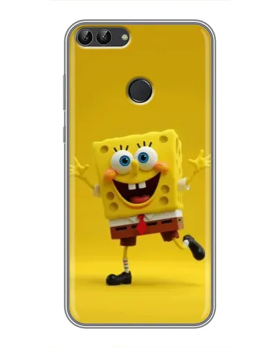 Чехол для Huawei P Smart (Enjoy 7s, FIG-LA1) с картинкой «Позитивный Губка Боб»