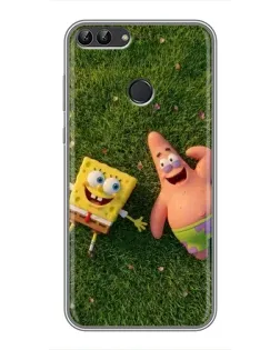Чехол для Huawei P Smart (Enjoy 7s, FIG-LA1) с картинкой «Друзья на лужайке»