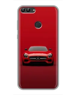 Чехол для Huawei P Smart (Enjoy 7s, FIG-LA1) с картинкой «Красный Mercedes AMG»