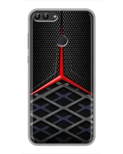 Чехол для Huawei P Smart (Enjoy 7s, FIG-LA1) с картинкой «Mercedes Carbon Grid»