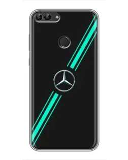 Чехол для Huawei P Smart (Enjoy 7s, FIG-LA1) с картинкой «Спортивные линии Mercedes»