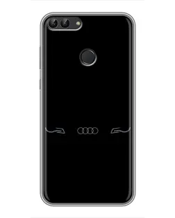 Чехол для Huawei P Smart (Enjoy 7s, FIG-LA1) с картинкой «Audi — световой подпись»