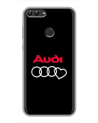 Чехол для Huawei P Smart (Enjoy 7s, FIG-LA1) с картинкой «Логотип Audi Heart»