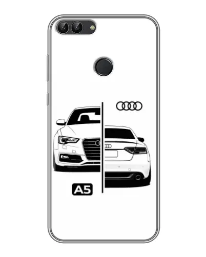 Чехол для Huawei P Smart (Enjoy 7s, FIG-LA1) с картинкой «Audi — контрастный дизайн»