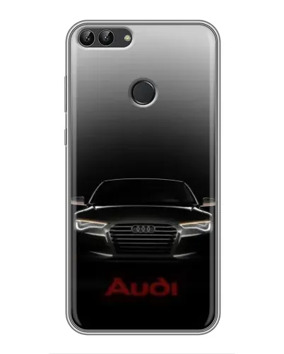 Чехол для Huawei P Smart (Enjoy 7s, FIG-LA1) с картинкой «Audi — градиентный контур»