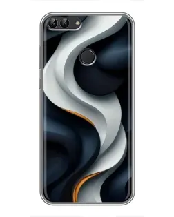 Чехол для Huawei P Smart (Enjoy 7s, FIG-LA1) с картинкой «Объемные черно-белые ленты» Чехол для Huawei P Smart (Enjoy 7s, FIG-LA1) с картинкой «Объемные черно-белые ленты»