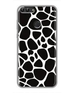Чехол для Huawei P Smart (Enjoy 7s, FIG-LA1) с картинкой «Черно-белый жираф»