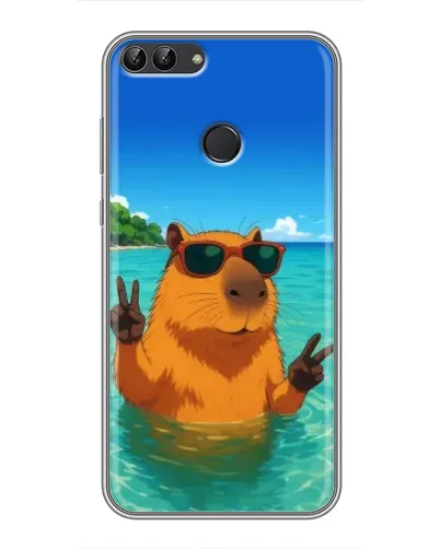 Чехол для Huawei P Smart (Enjoy 7s, FIG-LA1) с картинкой «Морская капибара» Чехол для Huawei P Smart (Enjoy 7s, FIG-LA1) с картинкой «Морская капибара»