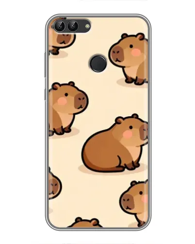 Чехол для Huawei P Smart (Enjoy 7s, FIG-LA1) с картинкой «Паттерн милых капибар» Чехол для Huawei P Smart (Enjoy 7s, FIG-LA1) с картинкой «Паттерн милых капибар»